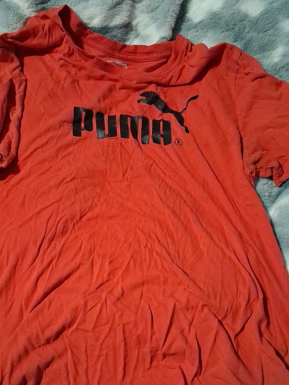 Puma Red Short Sleeve Tee with Black Logo